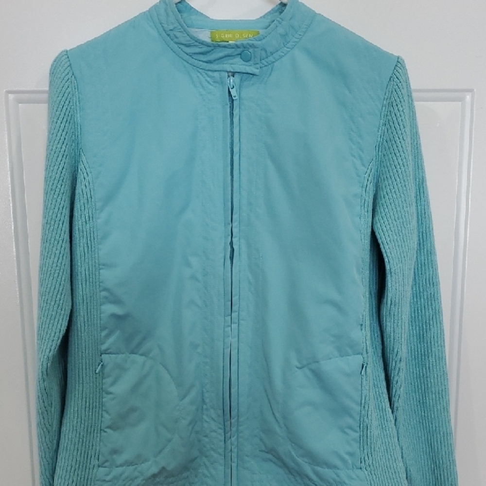 Sigrid Olsen Light Blue Utility Jacket